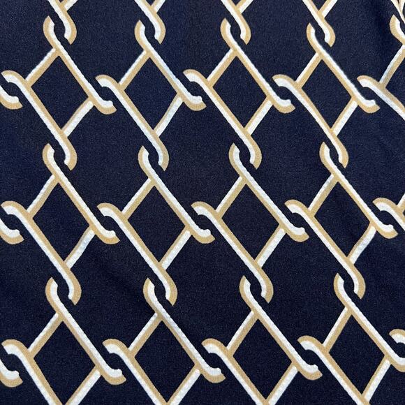 Cocomo Split Neck Chain Link Print Popover Blouse Size 2X 3/4 Roll Tab Sleeve - Picture 9 of 12